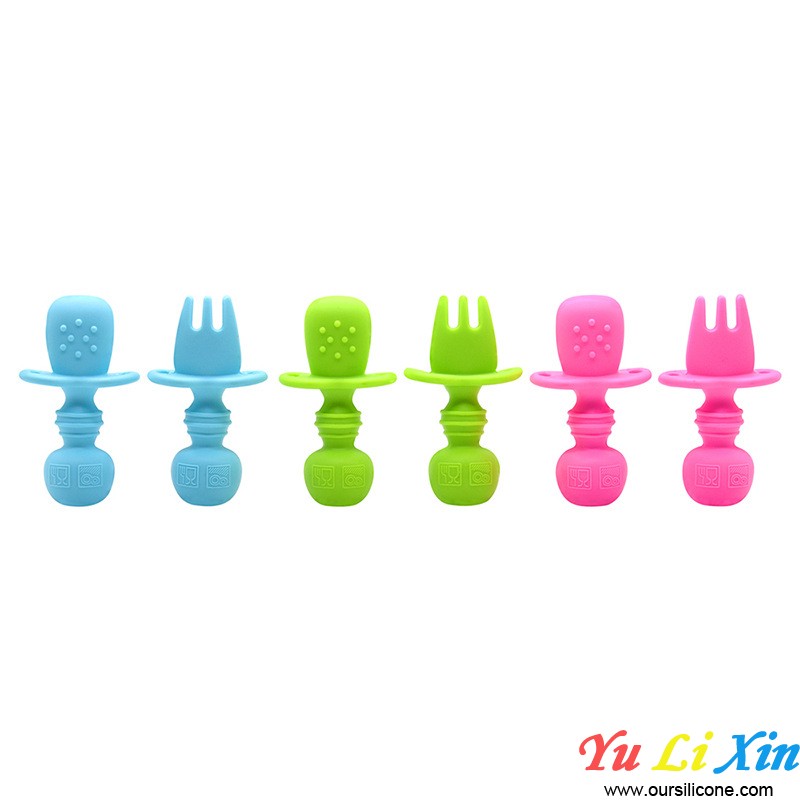 Silicone Baby Spoon And Fork Set 