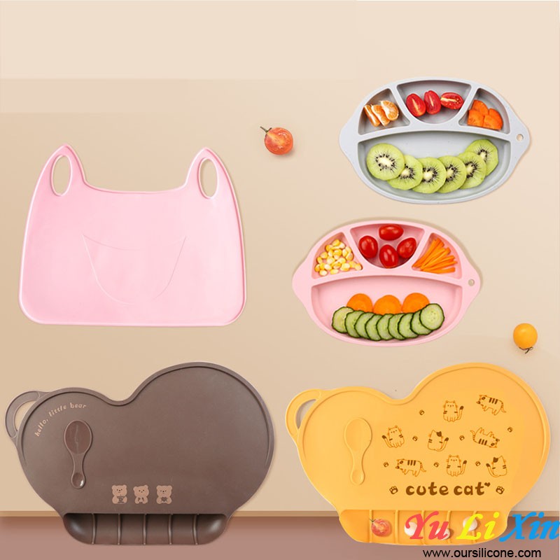 Kids Toddlers Placemats With Food Catcher